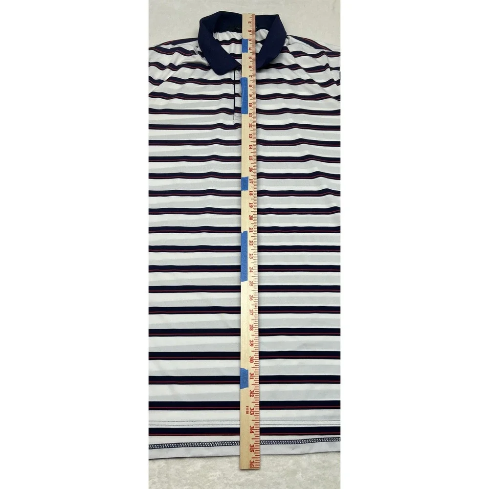 RLX Ralph Lauren Men's XL Dri Fit Polo, Wolf Creek, Stripes, Red/White/Blue‎